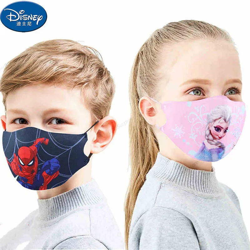 Детская маска для лица Disney моющиеся хлопковые Многоразовые Дышащие маски Микки и