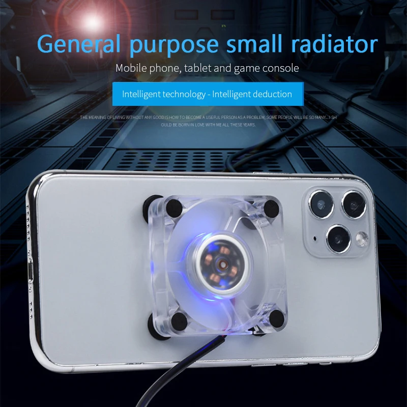 

Mini Mobile Phone Cooling Fan Radiator Silicone Suction Cup Bottom Universal USB Charging Cooling Artifact For iphone Samsung