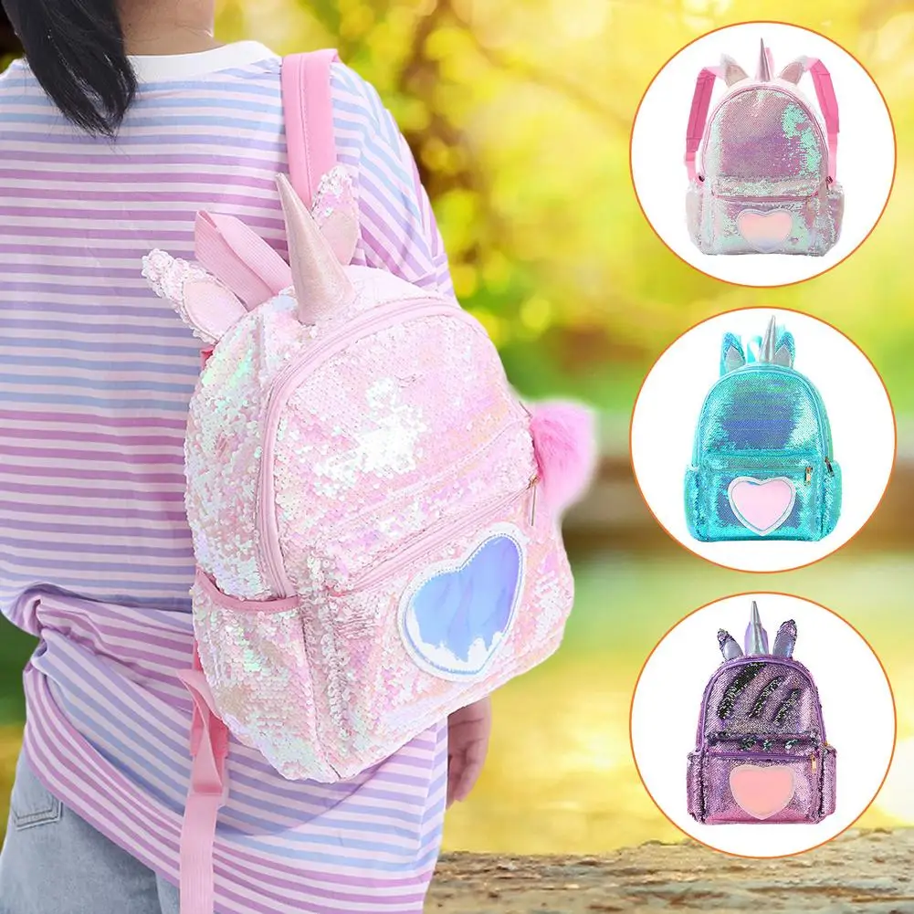 Girl's Small Backpack 2020 Fashion Shining Sequin Shoulder Bag Women Multi-Function Mini Back Pack for Teenage Girls Kids nice