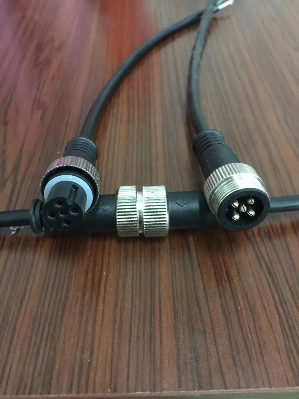 5pin 20AWG Водонепроницаемый черный кабель с металлическим разъемом чехол