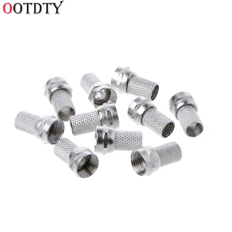 

10Pcs 75-5 F Connector Screw On Type For RG6 Satellite TV Antenna Coax Cable Twist-on