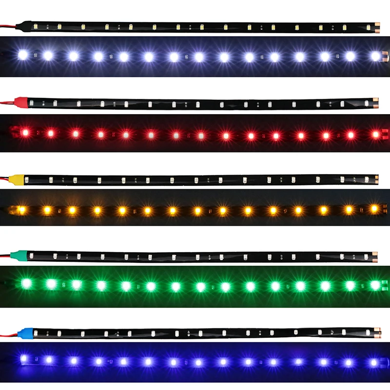 Водонепроницаемая гибкая светодиодная лента для автомобиля с высокой мощностью 15 SMD, 12 В, 30 см, световой дневной ход DRL включен.