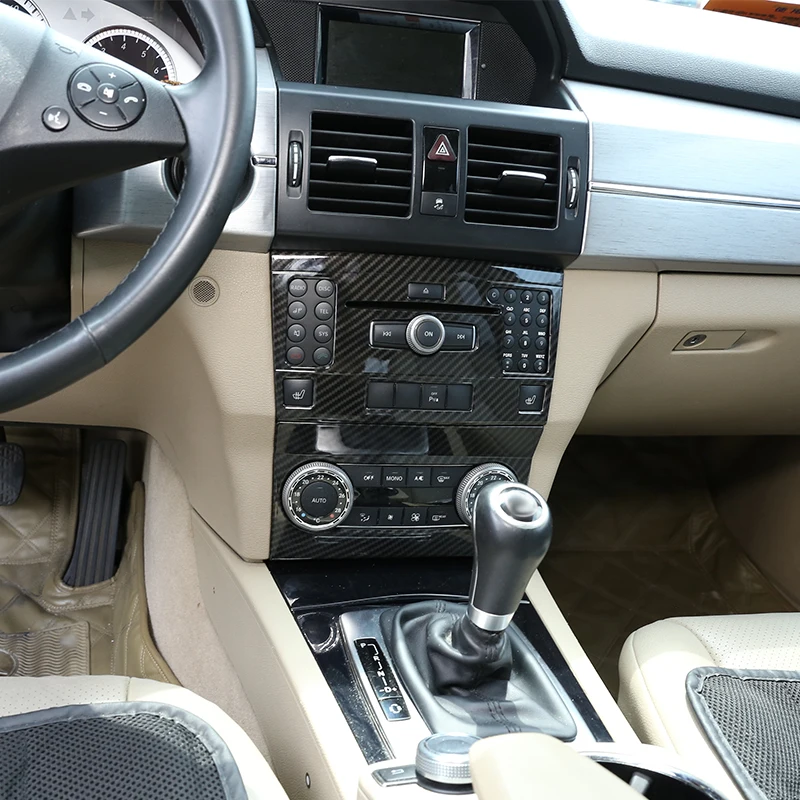 Углеродное волокно ABS центральная консоль CD декоративная рамка Накладка для Mercedes benz GLK класс X204 2010-2012 автомобильные аксессуары