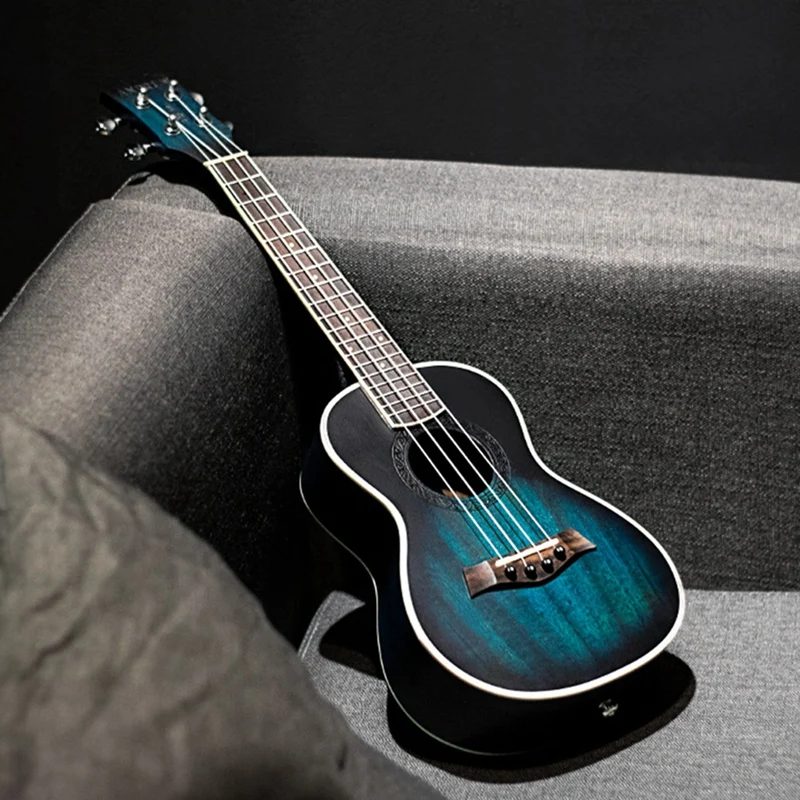 

Andrew Ukulele Concert Ukulele 23 Inch 4 Strings Guitar Hawaiian Mahogany Blue Uke Stringed Instrument Mahogany Soprano Musical