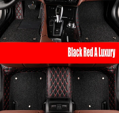 Black Red A Luxury Автомобильные коврики для Hyundai Rohens Genesis Coupe 5D всепогодные тяжелые dutycar-Стайлинг Ковровые Коврики напольные вкладыши(2004 - Название цвета: Black Red A Luxury