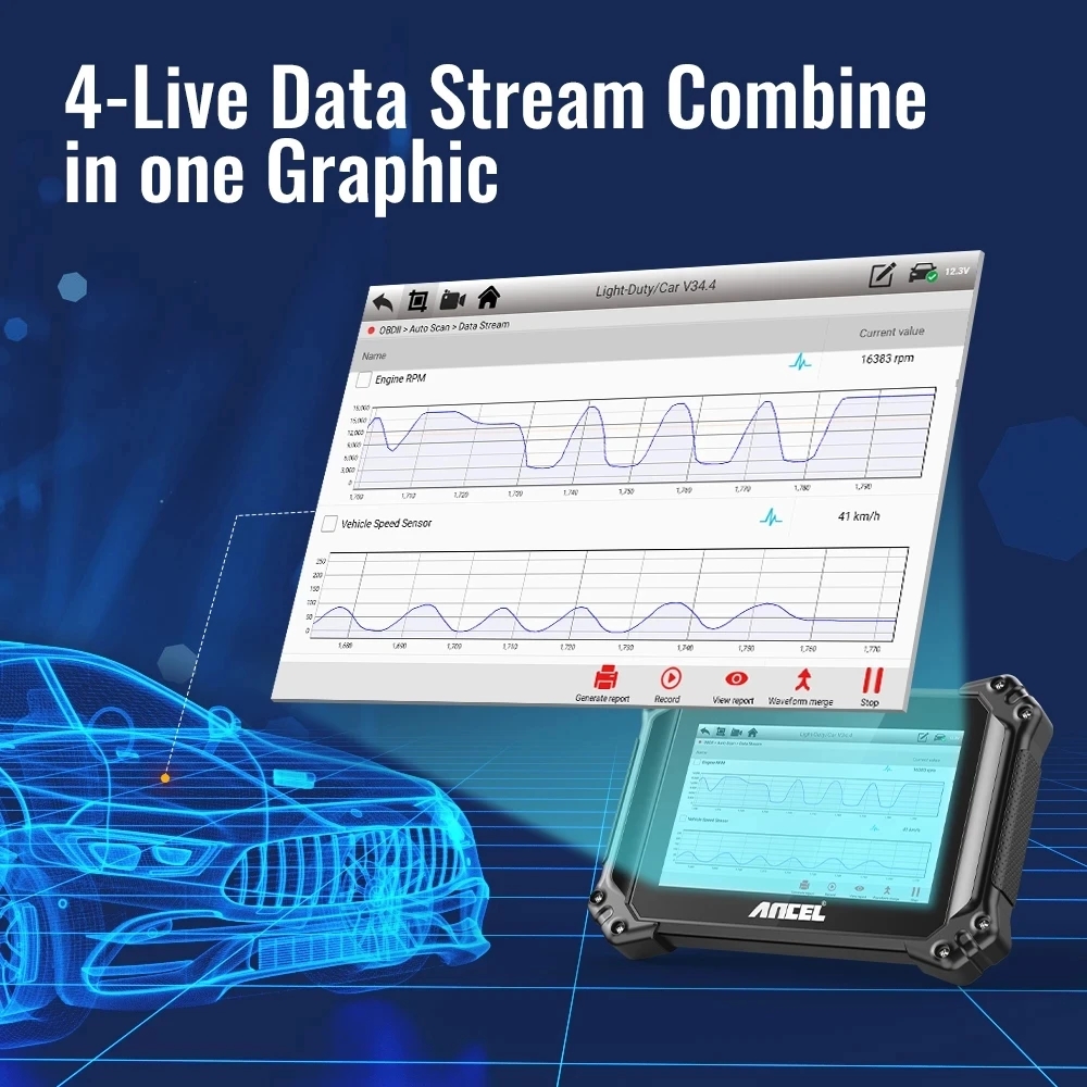 Диагностический сканер Ancel V6 OBD2 профессиональный автомобильный диагностический