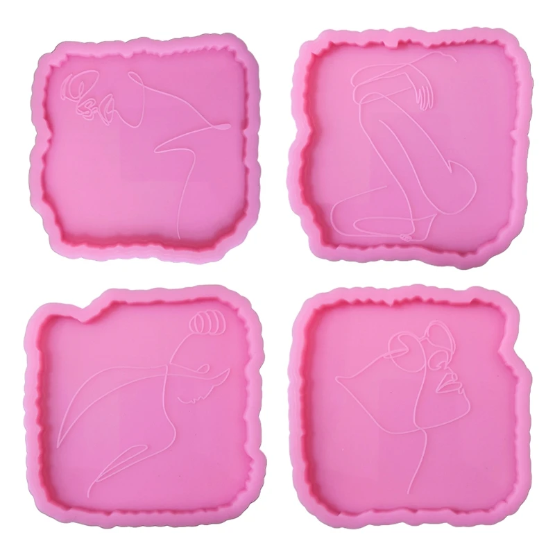 

Body Line Art Irregular Coaster Epoxy Resin Mold Cup Mat Mug Pad Silicone Mould