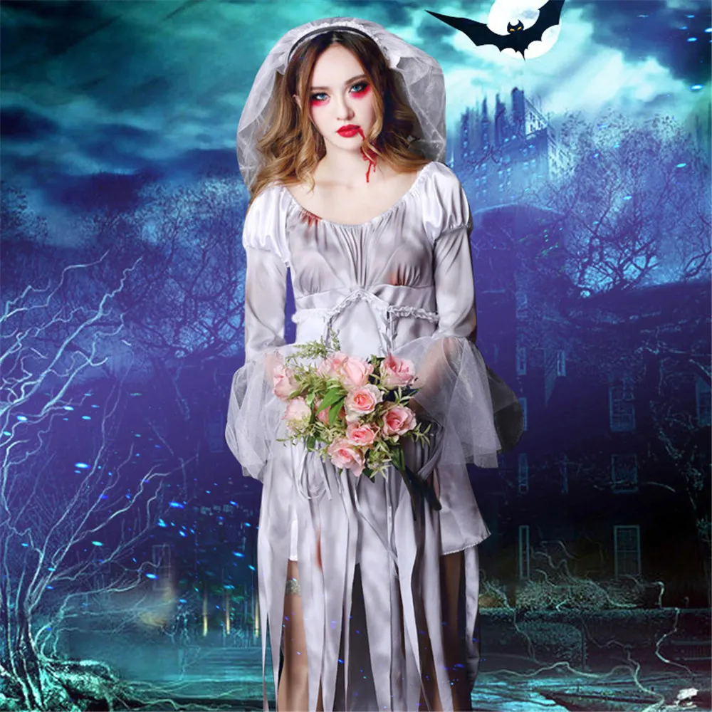 Костюм на Хэллоуин женский косплей призрак Жених и невеста ужас Кровопролитный