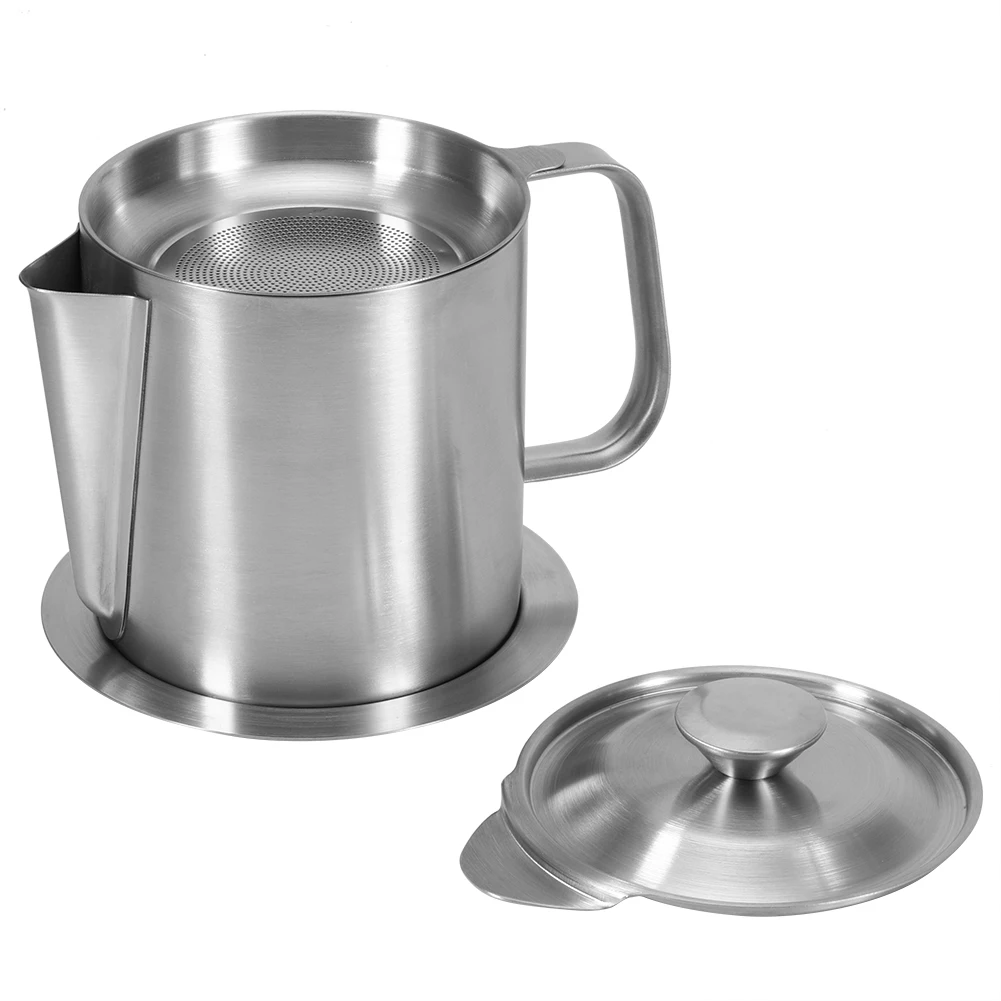 

Kitchen Stainless Steel Cooking Handle Oil Soup Filter Separator Pot Strainer Oil Filter Pot