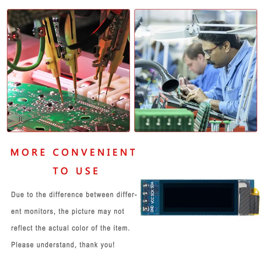 

OLED Display Module IIC Interface Module 128X32 SSD1306 Compatible 3.3V/5V Super Bright Module For AVR STM32