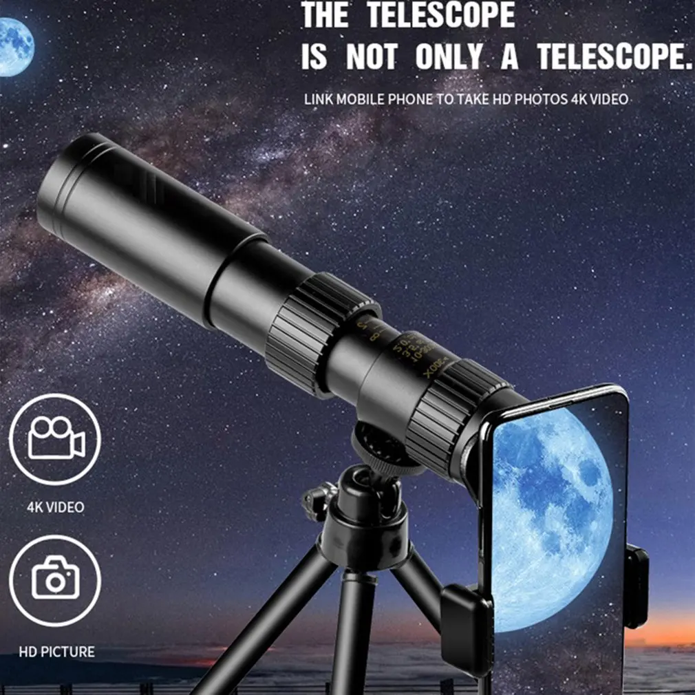 

10-300x 40mm Monocular Telescope Super Zoom Monocular Quality Eyepiece Portable Binoculars Hunting Night Vision Scope Camping