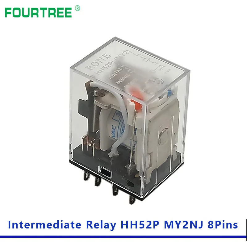 5Pcs Intermediate Relay HH52P MY2NJ Coil General DPDT Mini Electromagnetic Switch With LED 8 Pins AC 110V 220V DC 12V 24V - купить по