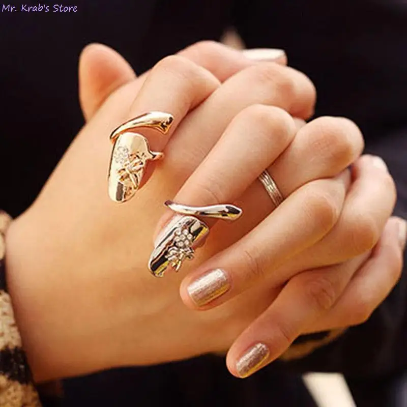 Золотистое/серебристое кольцо на палец с кристаллами и стрекозой модные