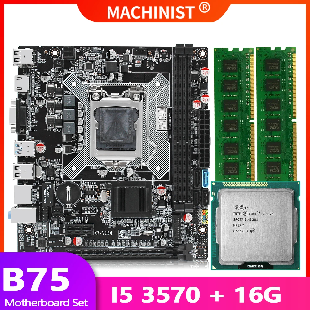 Kaufen B75 Motherboard LGA 1155 Set Kit Mit Core I5-3570 CPU Unterstützung 16GB(2*8) DDR3 Ram Speicher X7-V124