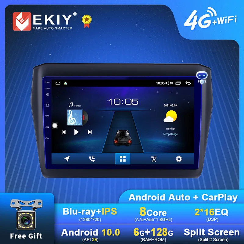 

EKIY Android Car Radio For SUZUKI Swift 2017-2019 Navigation GPS 1280*720 IPS DSP Carplay Multimedia Player Auto Stereo DVD 2DIN