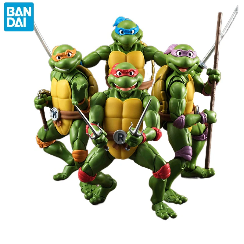 

Model Bandai SHF Teenage Mutant Ninja Turtles Rio Leonardo Raphael Michelangelo Donatello Figure Anime Toys Finished Goods