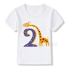 Футболка для мальчиков и девочек, с изображением животных, на день рождения, с принтом цифр, детские футболки с динозаврами на день рождения, забавная Подарочная футболка с пандой для мальчиков и девочек 1-9 лет