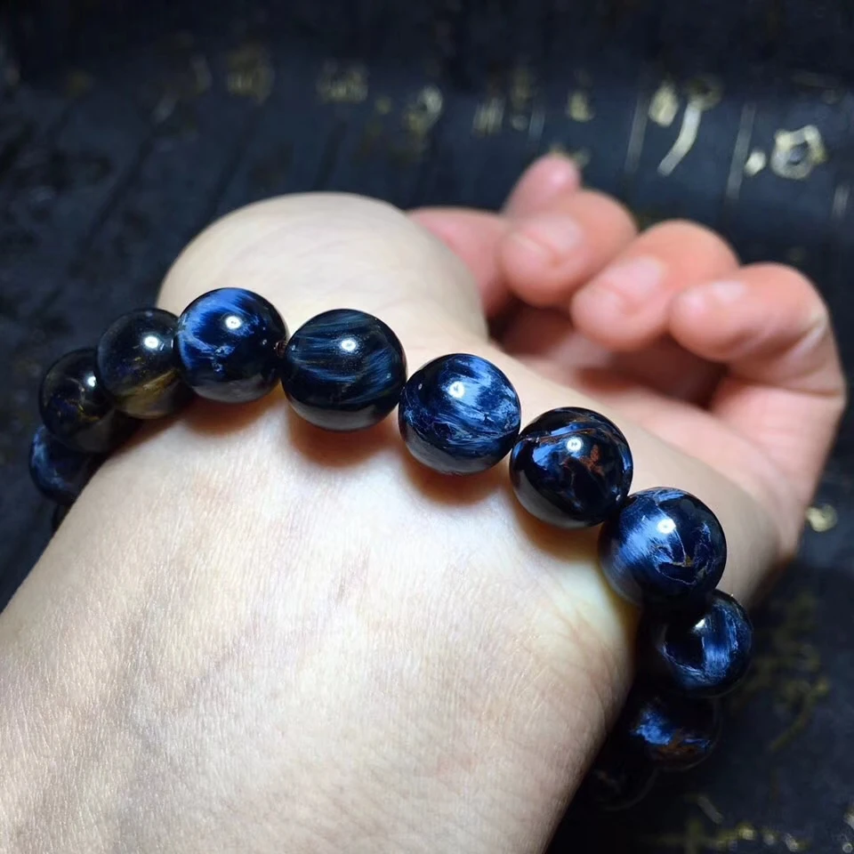 Оригинальный 10 5 мм натуральный пьестерситовый браслет из Намибии синий желтый