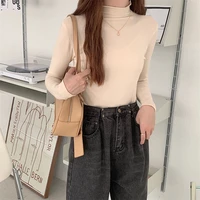 korean style 2021 pullover turtleneck women long sleeved top slim pullover western harajuku retro streetwear aesthetic clothes