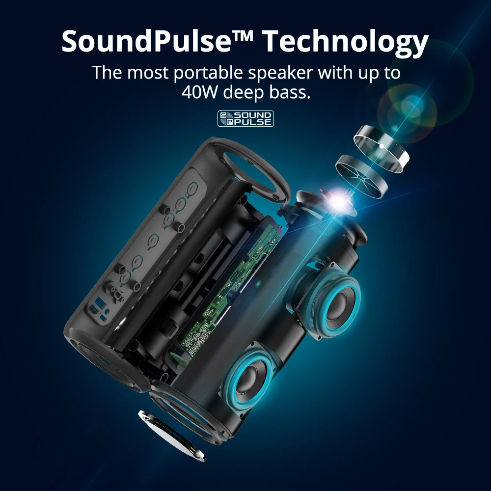 【40W TWS】Tronsmart T6 Plus Bluetooth Portable Speaker Deep Bass Soundbar IPX6 Waterproof Outdoor Mini Column 15 Hours Play time |