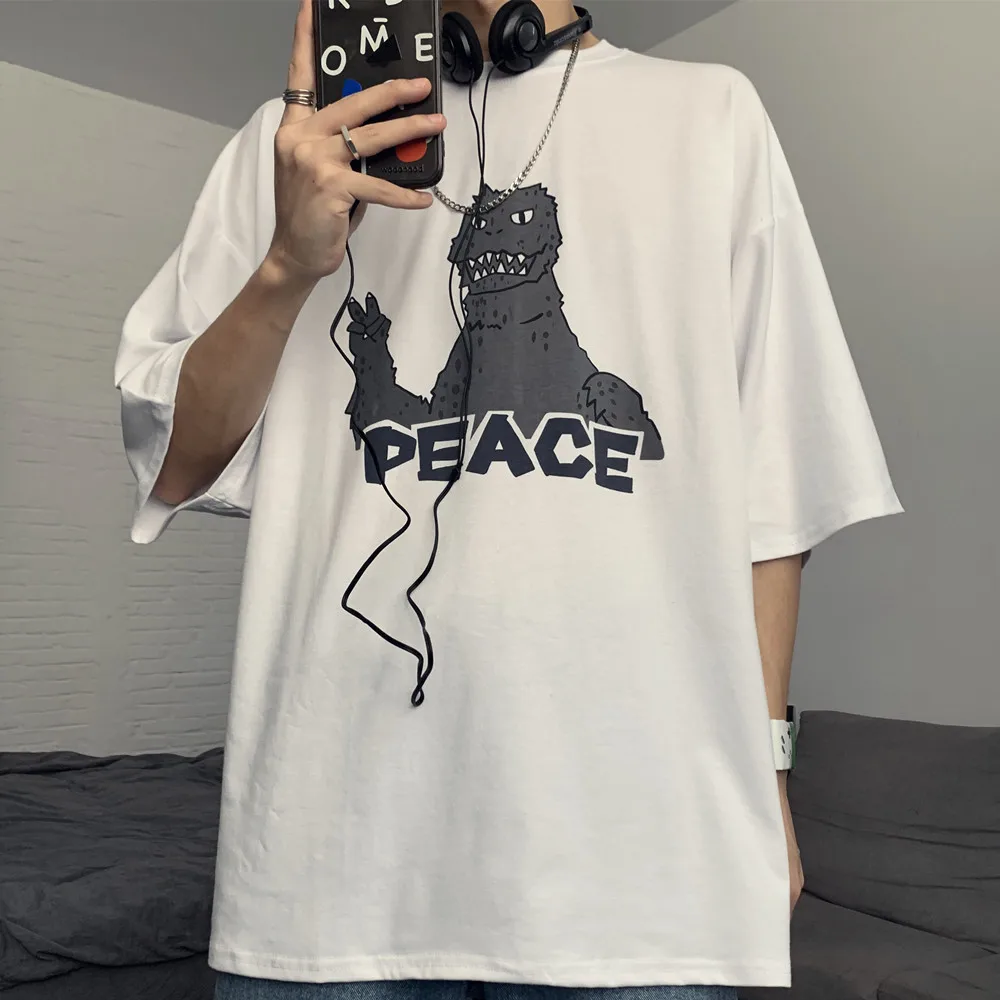 

New Summer Streetwear Humor Women T-shirts Harajuku Spoof Tee Shirt Female Sand Sculpture Monster Dragon T Shirt Cotton Tops