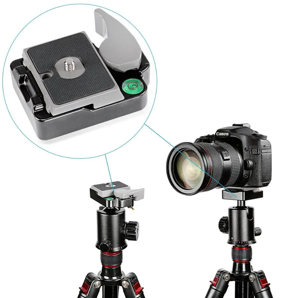 Универсальный быстросъемный QR-зажим 1/4 дюйма для DSLR-камеры с винтовым адаптером