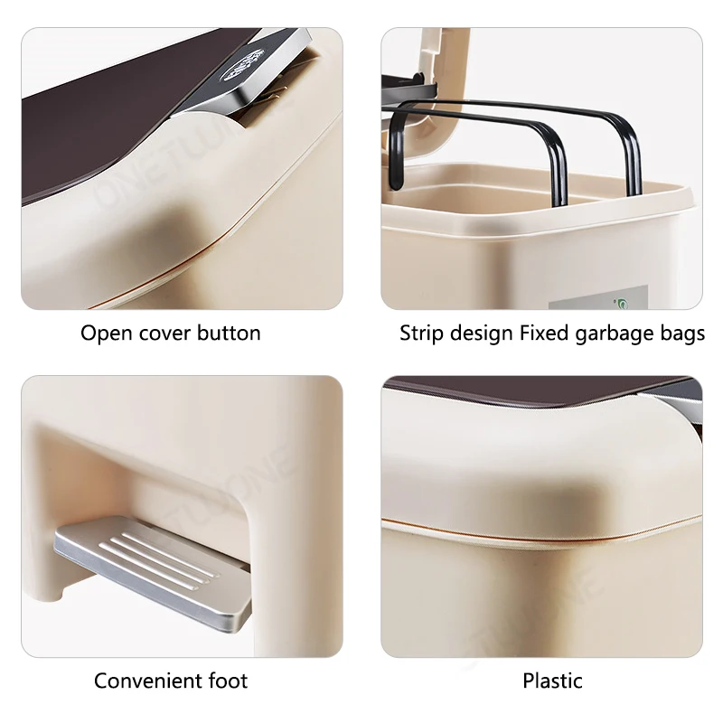 Пластиковая корзина для мусора большого размера квадратные мусорные баки с