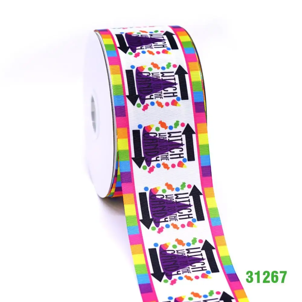 Free shipping 50 yard per size halloween ribbon printed grosgrain 31265 | Дом и сад