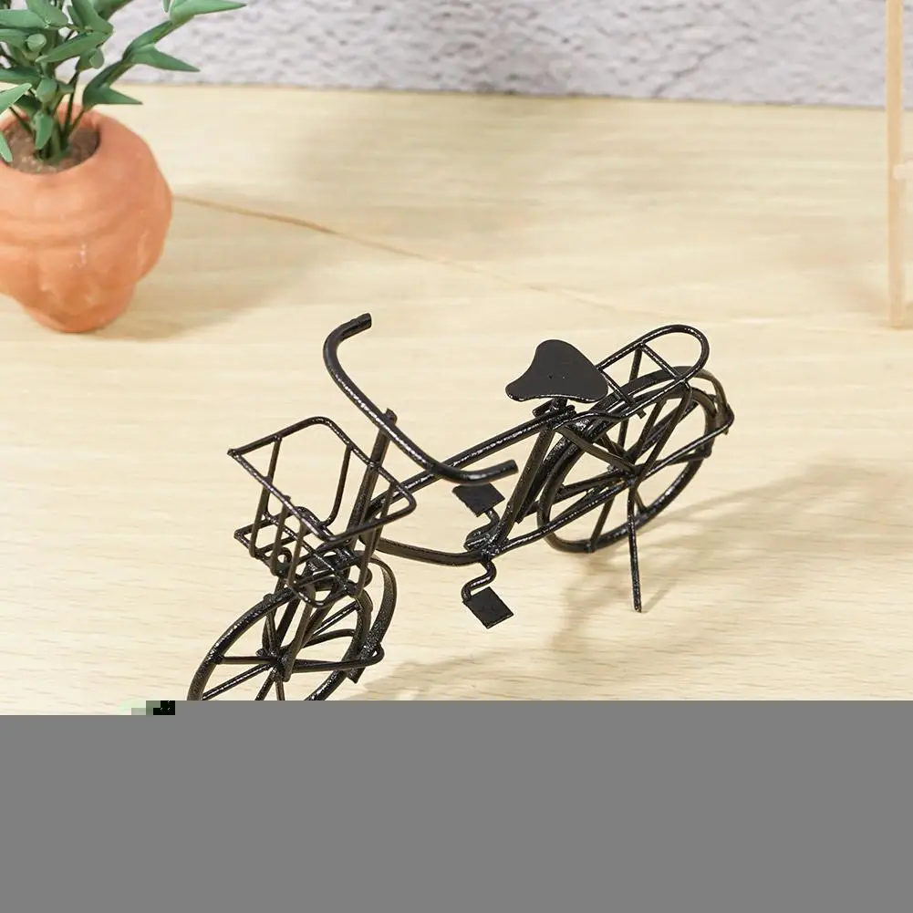 

1:12 Dollhouse Accessories Black Small Bike Material Dollhouse Simulation Model Dollhouse Furniture Decorations Birthday Gifts