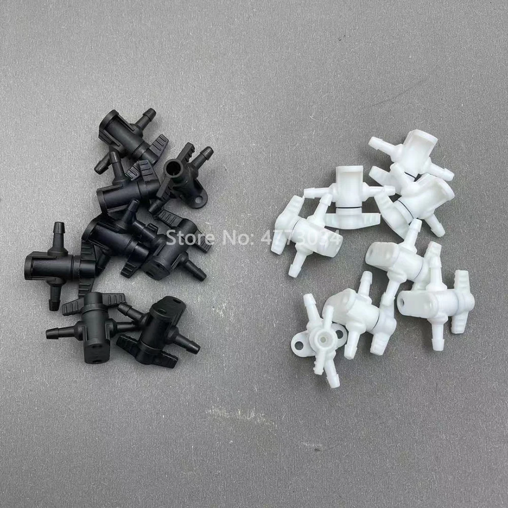 

5PCS Printer Ciss ink system manual valve 2 ways Flora Mutoh solvent printer bulk ink system valves ink tube switch with holder