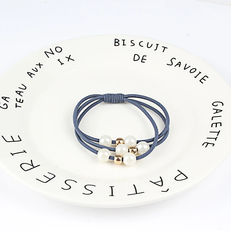 Милые эластичные резинки для волос с жемчужинами девочек в стиле принцессы