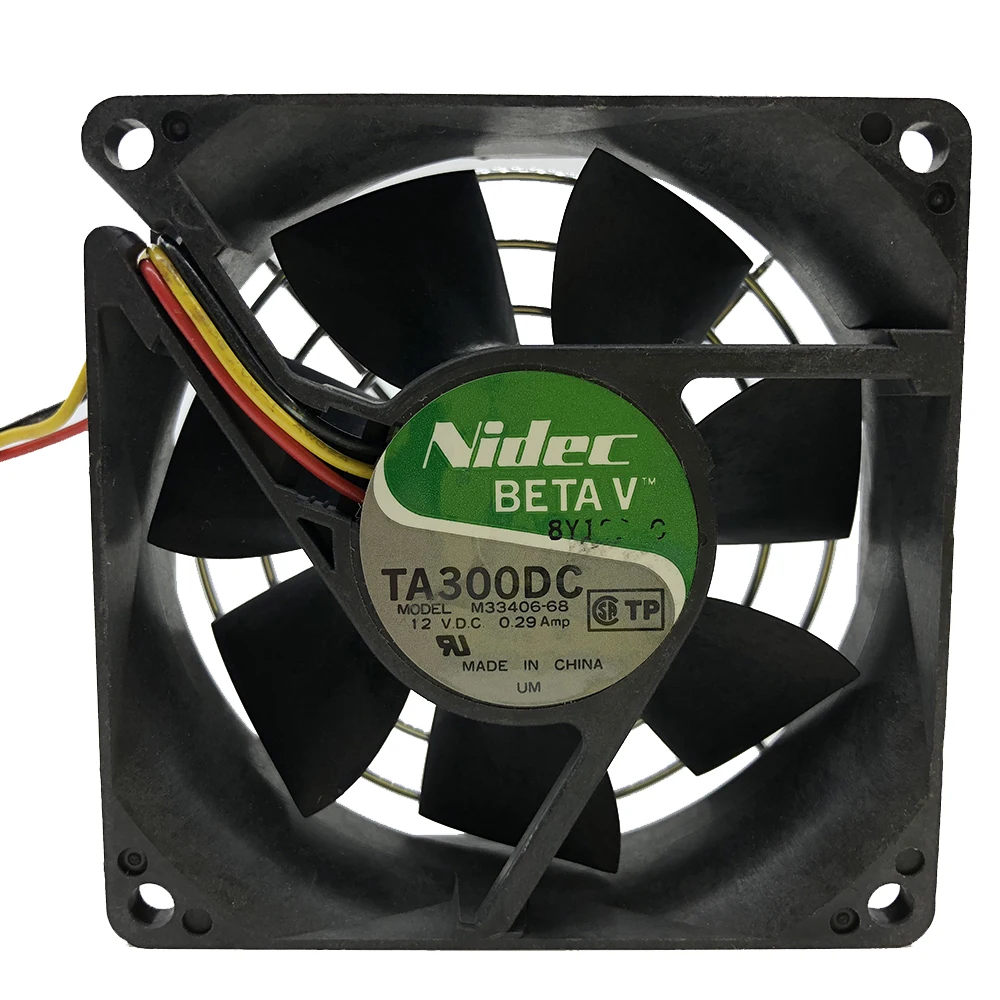 

Оригинальный вентилятор nide C, 8 см, 8025 дюйма, 12 В, а, с тремя проводами для контроля температуры AA