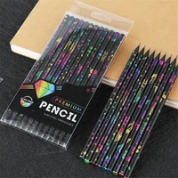 12pcsset colorful painting black lead pencils hb painting drawing pencil students writing pen school stationery pen for kids