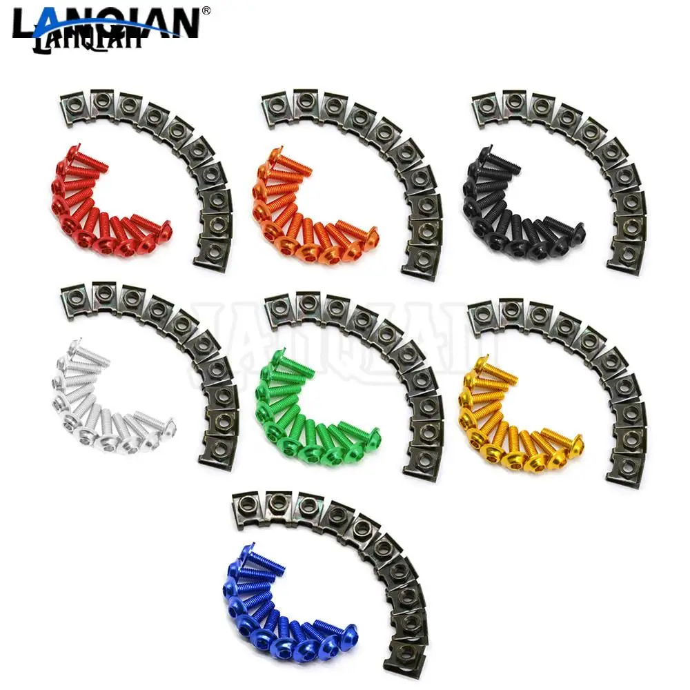 10PCS 6mm CNC motorcycle body work fairing bolts screws For SUZUKI GSXR 600/750 GSX-R 600 750 | Автомобили и мотоциклы