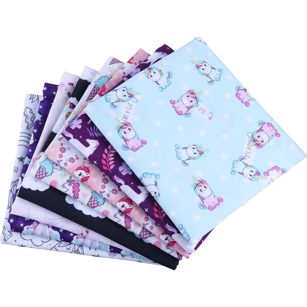 

Diy 50*145CM unicorn pattern Polyester cotton Fabric Patchwor Printed for Tissue Kids Home Textile for Sewing Doll Dress Curtain