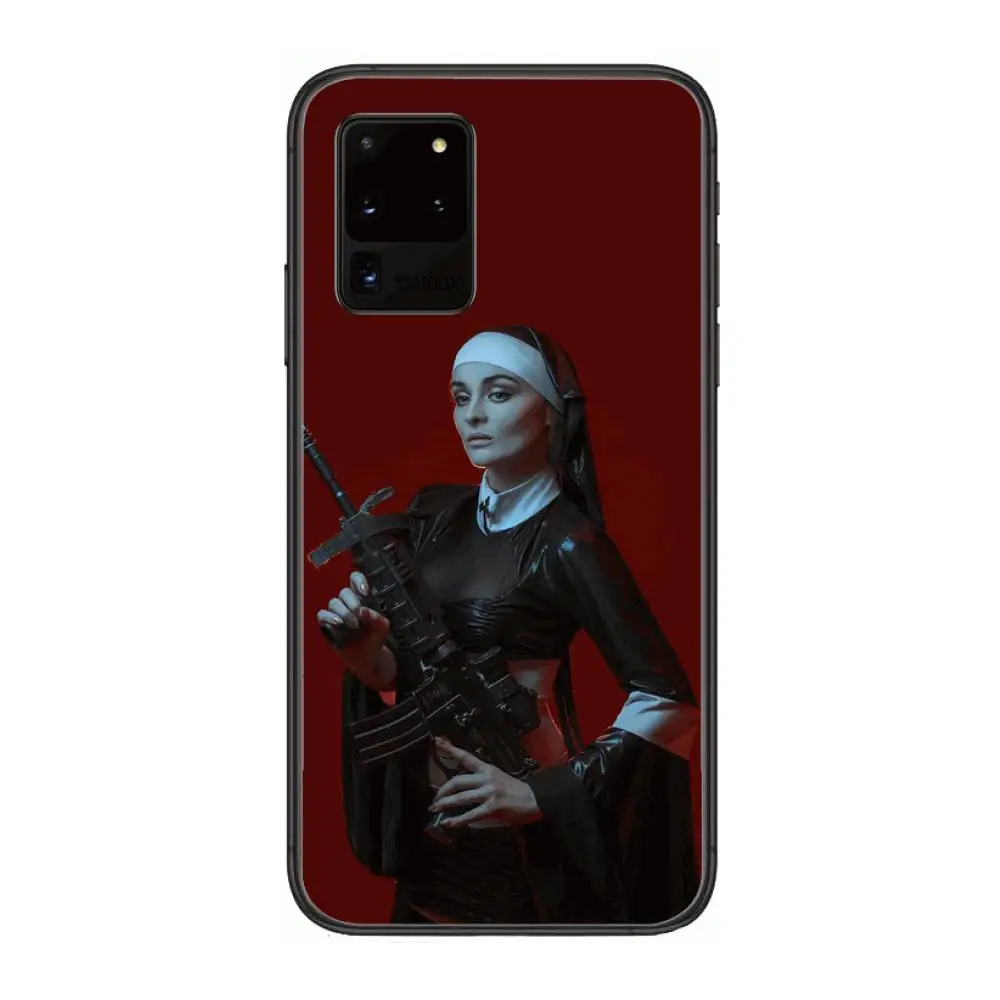 

Estilo irm freira menina sexy Phone cover hull For SamSung Galaxy S 6 7 8 9 10 20 21 Plus Edge E note 5G Lite Ultra black s