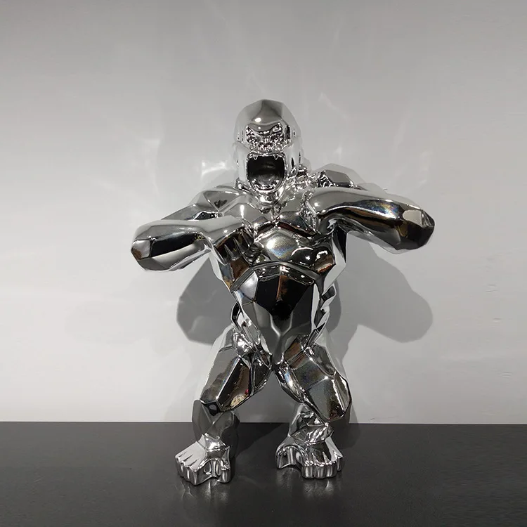 

2020New Monkey King Kong Living Room Decoration Gorilla Sculpture Geometric Modern Statue Birthday Gift For Wedding Collectible