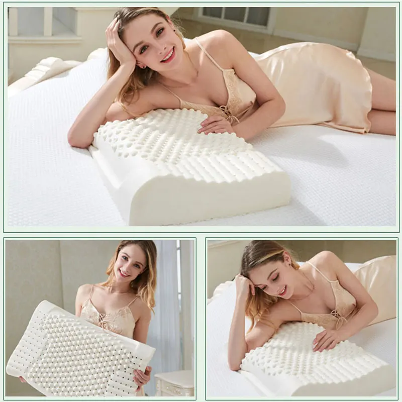 

Thailand Latex Orthopedic Pillows Pure Natural Remedial Neck Sleep Pillow Protect Vertebrae Health Care Bedding Cervical Pillows
