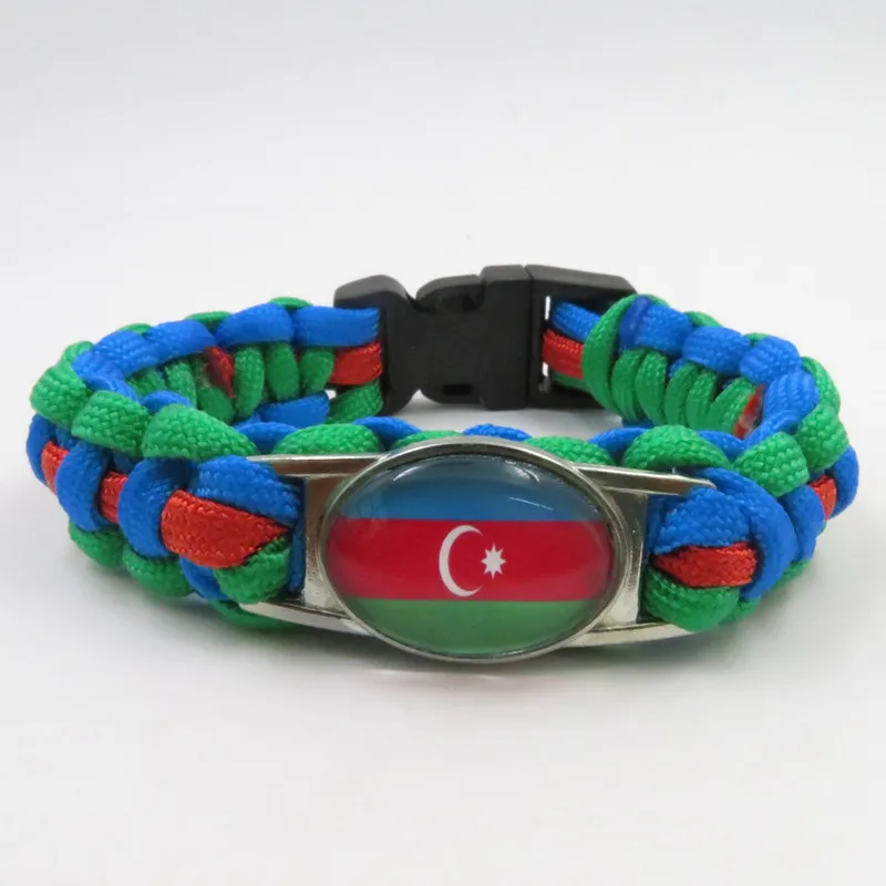 Браслет ручной работы с надписью infinity love азербайджанский флаг|Цепочки и