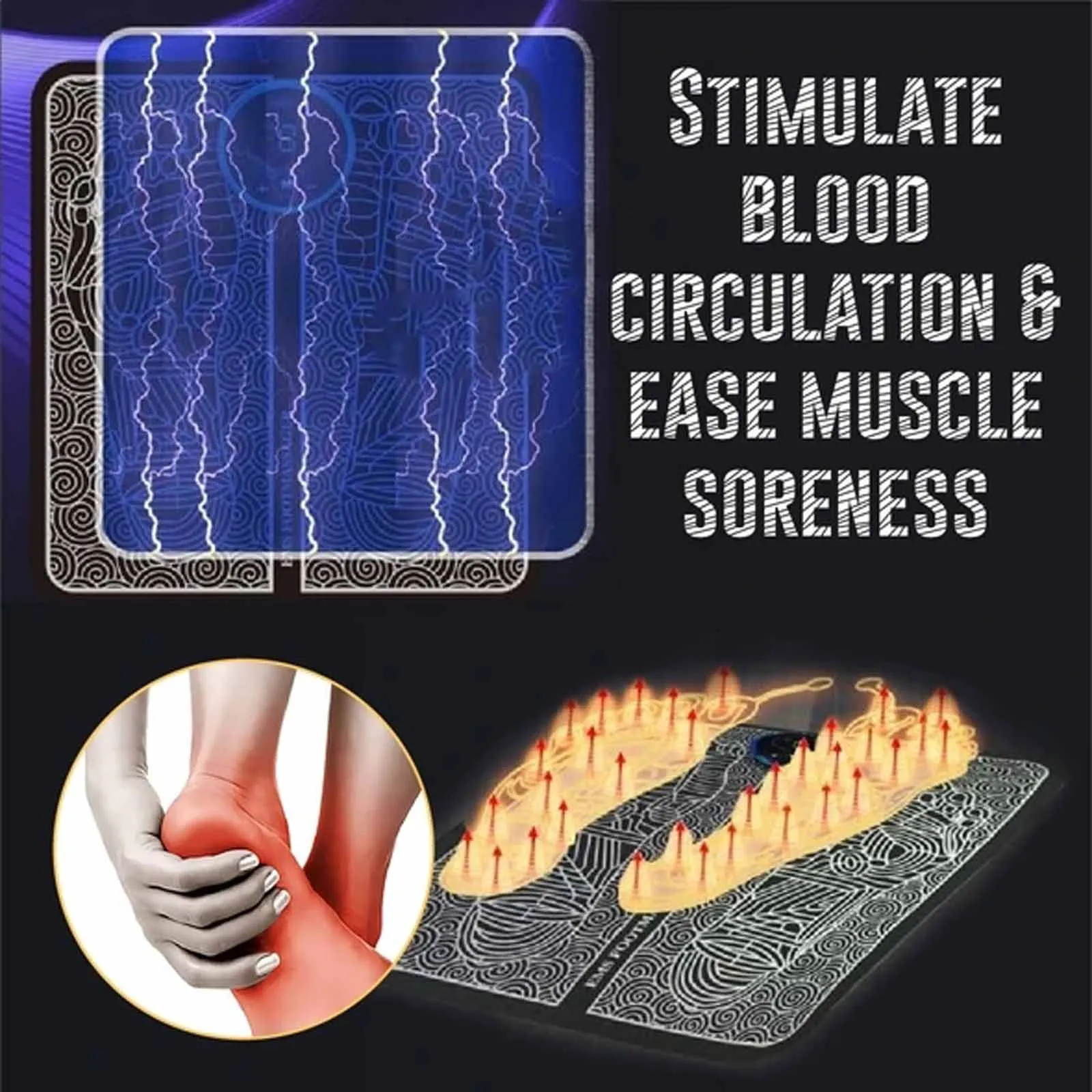 

Electric EMS Intelligent Foot Massage Pulse Acupuncture USB Charging Improve Blood Circulation Relieve Ache Pain Health Care