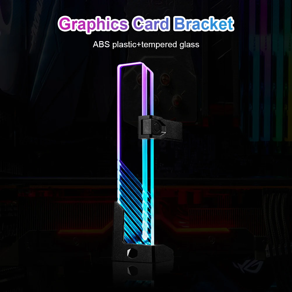 

ARGB Graphics Card Bracket Holder Support Vertical Video Card Adjustable GPU Holder Bracket for Desktop PC Computer Case