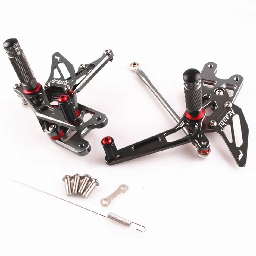 

CNC Motorcycle Rearset Foot Pegs Adjustable Footrest Shift Lever Brake Pedals for Suzuki GSXR1000 2007 2008 K7 K8 Black Gold