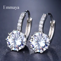 fashion shimmery round elegant design stud earrings aaa cz earrings for women gifts wholesale crystal jewelry factory price