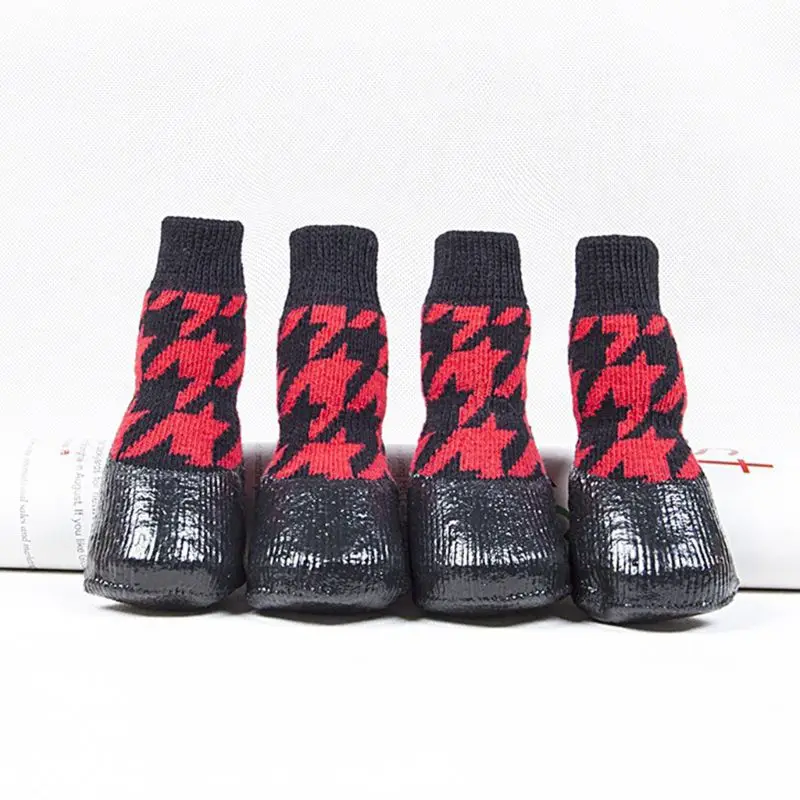 

Nonslip Waterproof Dog Socks Anti Stain Booties Pet Shoes Rubber Paw Protector K3NA