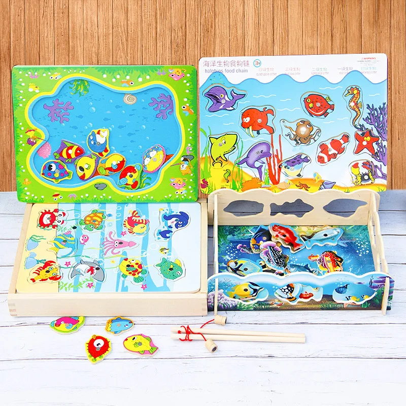 Магнитная рыболовная игрушка Halobios пищевая цепь детские развивающие деревянные