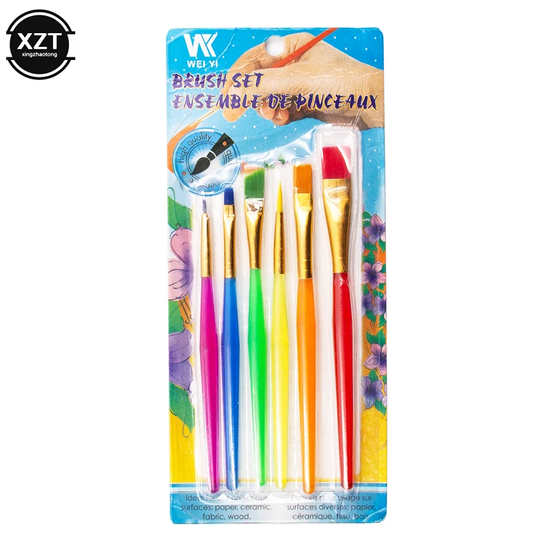 Кисти для рисования акварелью и гуашью детей творчества нейлоновая ручка кисти