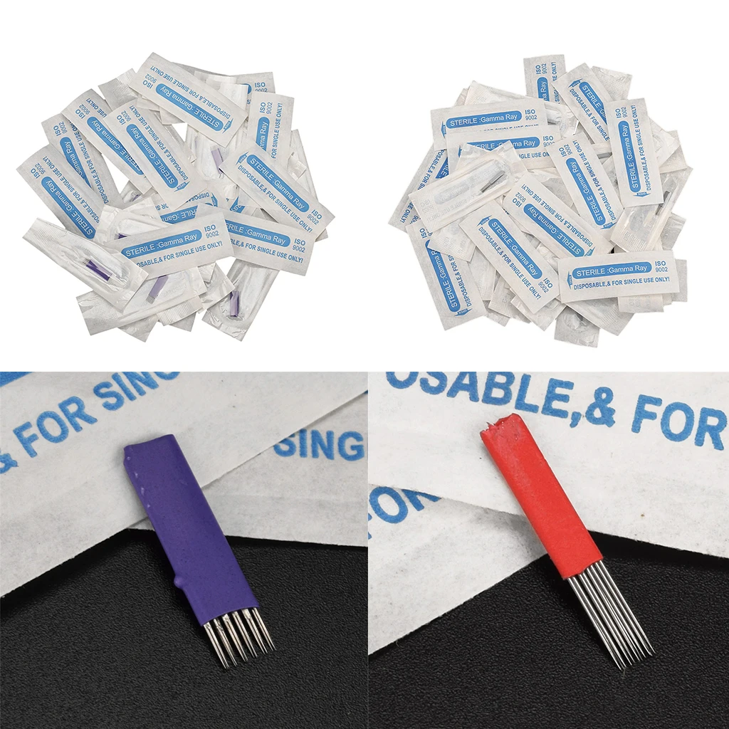 

Microblading Needles Eyebrow Shading Pins Blades Tattoo Supplies Kit 100pcs