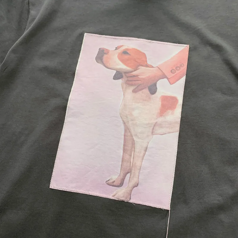 

2021 New style spring summer Fashion c Versatile Round neck Short Sleeve T Dog patch printing easy Casual T-shirt Unisex A3