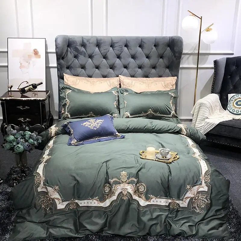 Бело зеленого цвета в европейском стиле роскошные пододеяльник набор с