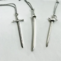 sword necklace pendant charm rapier samurai highlander broadsword silver colour katana jewelry excalibur blade fashion gift men
